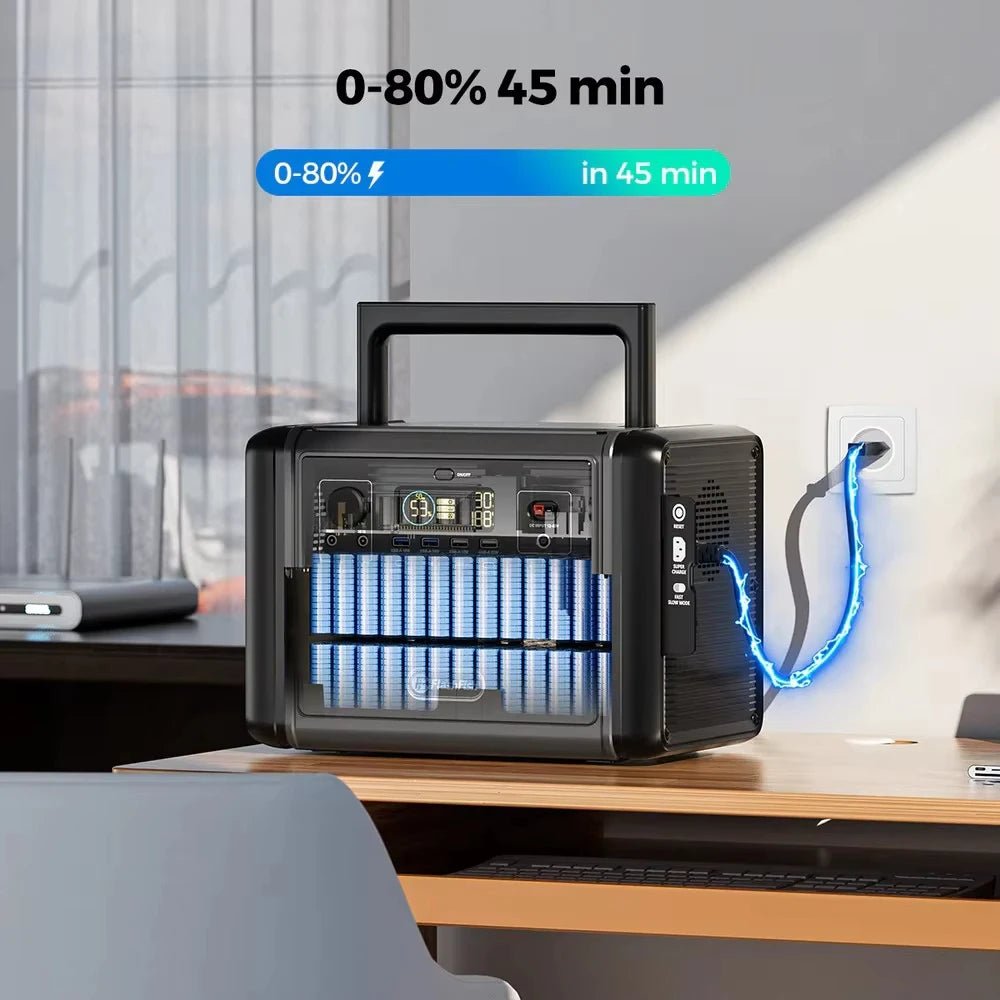 Estação de Energia Portátil 1200W / 768Wh LiFePO4 - Backup Doméstico e Solar - IKERO.ENERGY