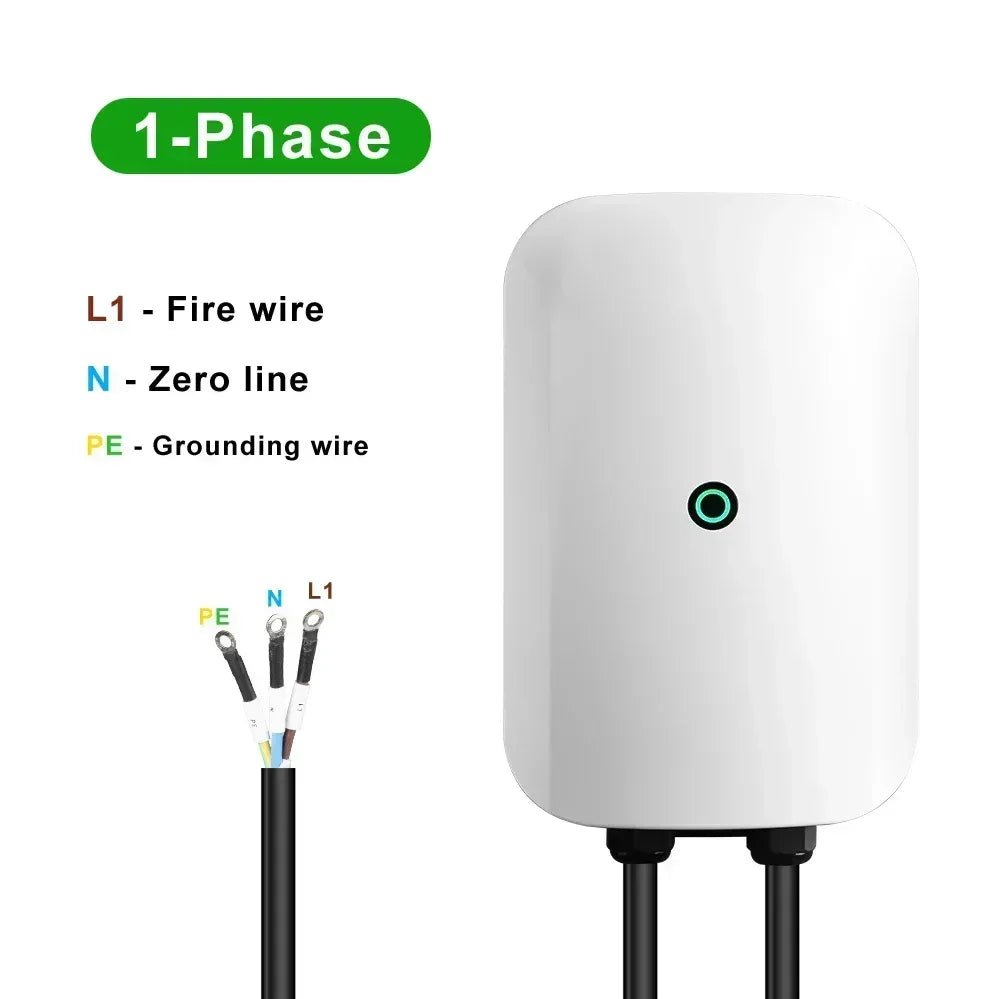 Wallbox 7kW Type 2 com Cabo 10 Metros - Carregador EV Fixo 32A - IKERO.ENERGY