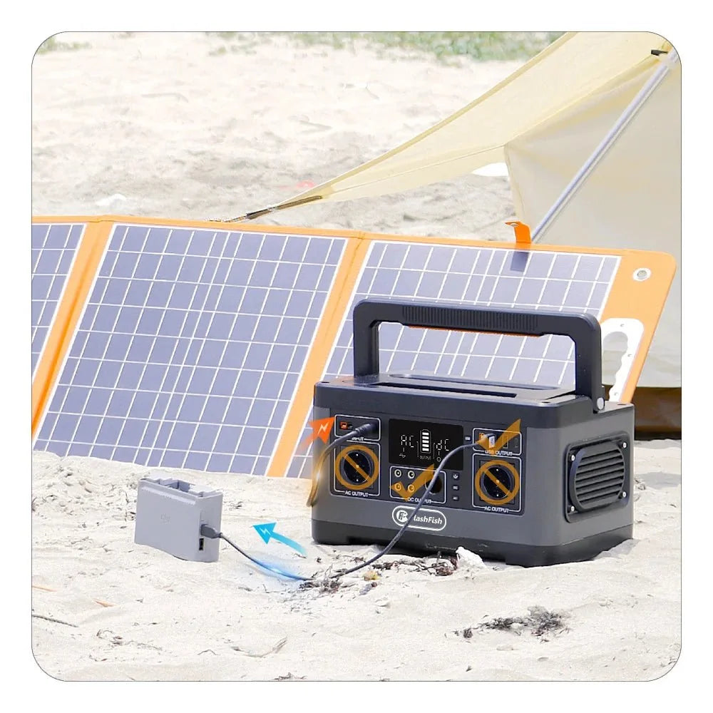 Estação de Energia Portátil FlashFish P63 500W / 520Wh - Acampamento e Emergências - IKERO.ENERGY