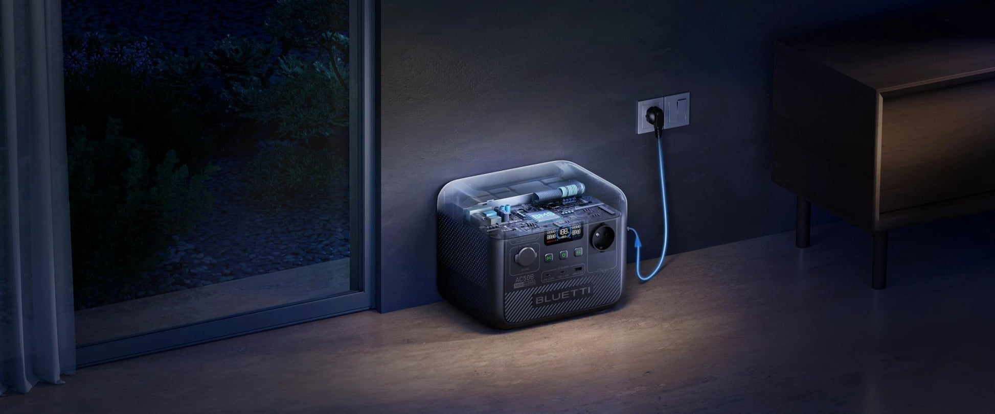 Estação de Energia Portátil BLUETTI AC50B 700W / 448Wh LiFePO4 - Garantia 5 Anos - IKERO.ENERGY