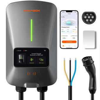 Wallbox Wolfbox 7kW 32A / 22kW 32A | Type 2 | Ecrã LCD | APP + RFID | IP66