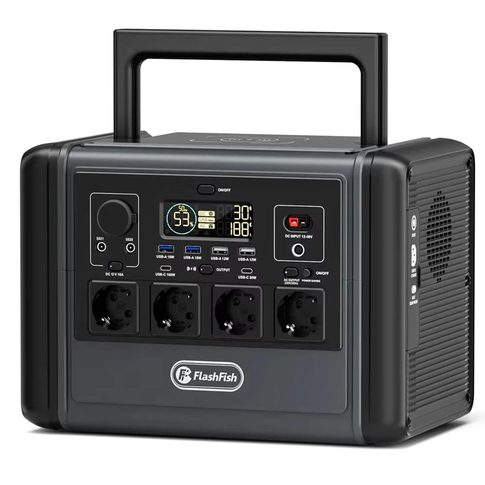 Estação de Energia Portátil 1200W / 768Wh LiFePO4 - Backup Doméstico e Solar - IKERO.ENERGY
