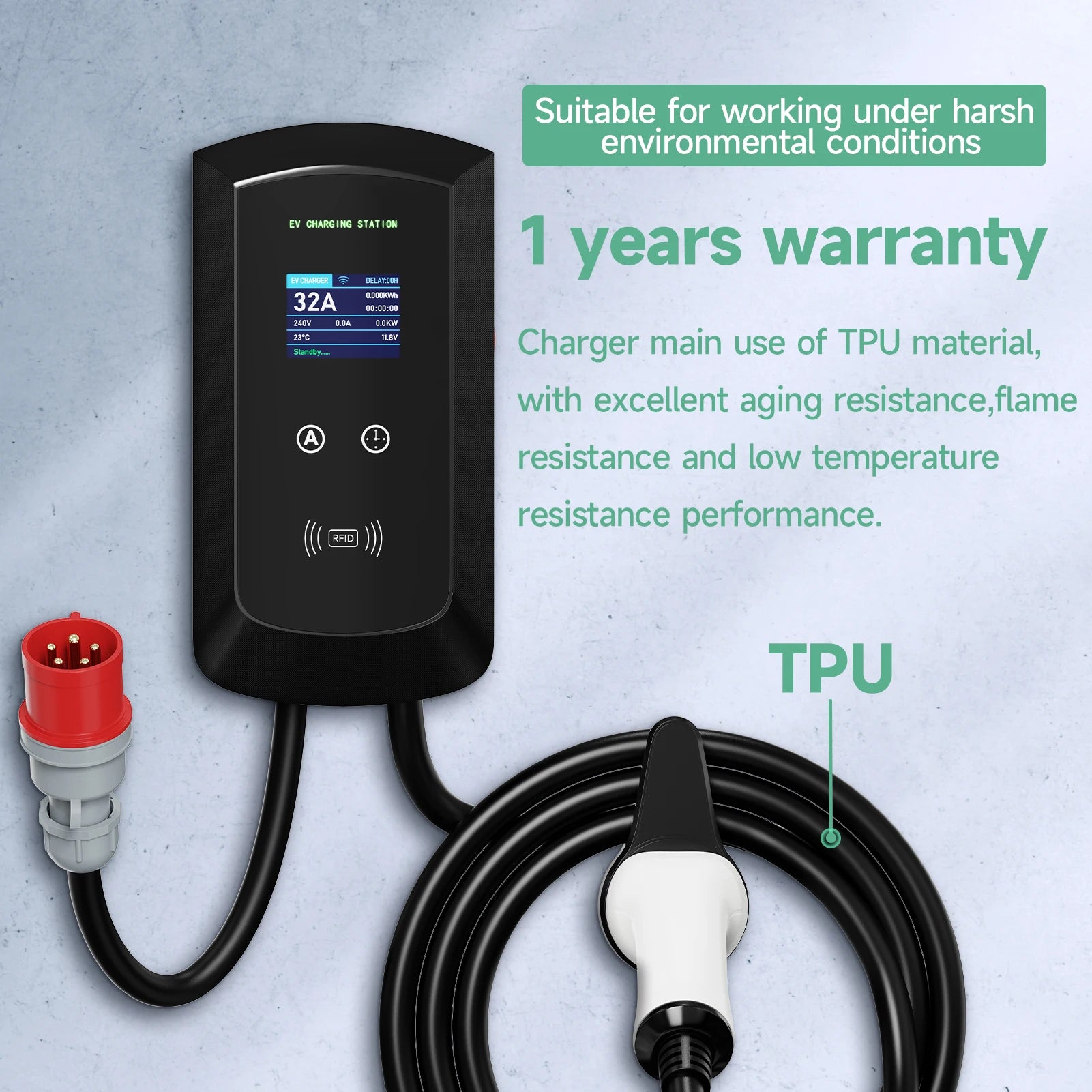 Wallbox JNTAFEV 7.6kW 32A / 11kW 16A / 22kW 32A | Type 2 | APP | 1 e 3 Fases
