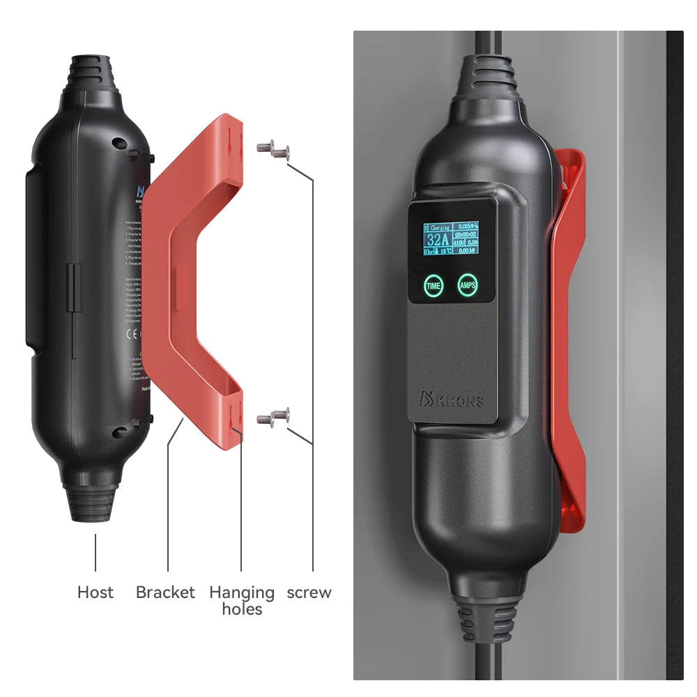 Carregador EV Portátil Khons 11kW 16A Trifásico Type 2
