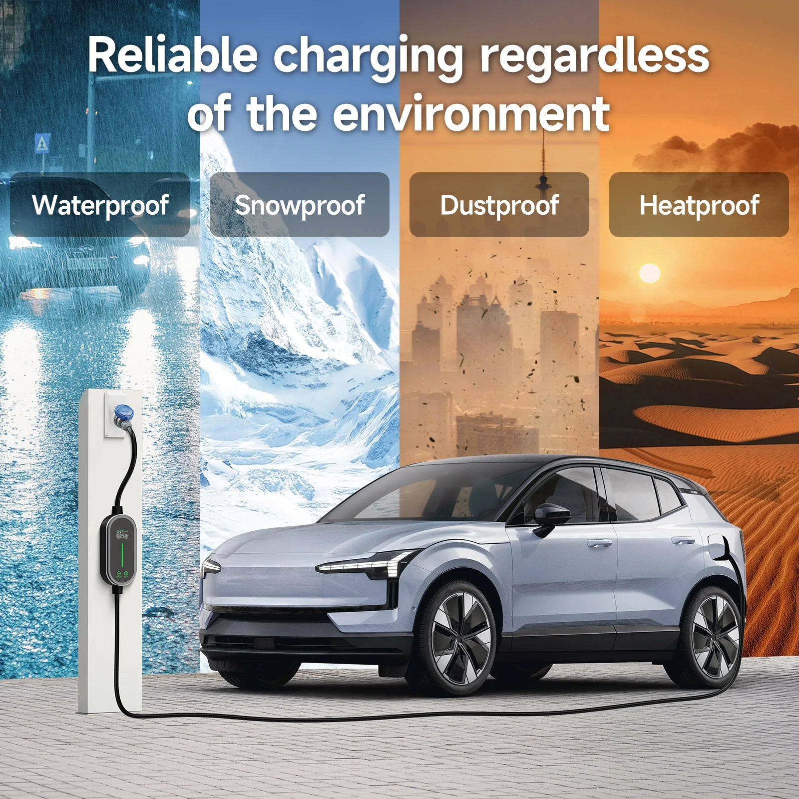 Carregador EV Portátil 7kW 32A Type 2 — Wi - Fi & App | Corrente Ajustável - IKERO.ENERGY