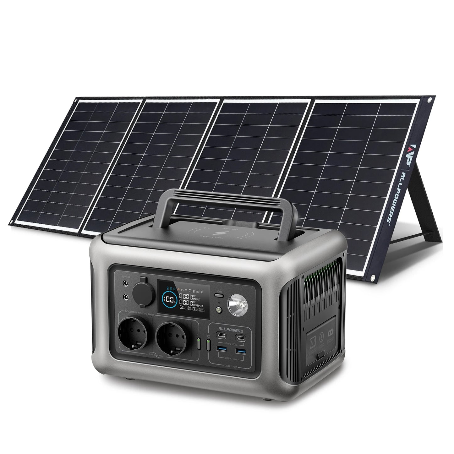 Estação de Energia ALLPOWERS R600 600W / 299Wh + Painel Solar - Garantia 5 Anos - IKERO.ENERGY