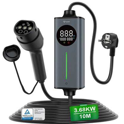 Carregador EV Portátil GONEO 3.6kW 16A Type 2 — Plugue Schuko | Cabo 5 a 20 Metros