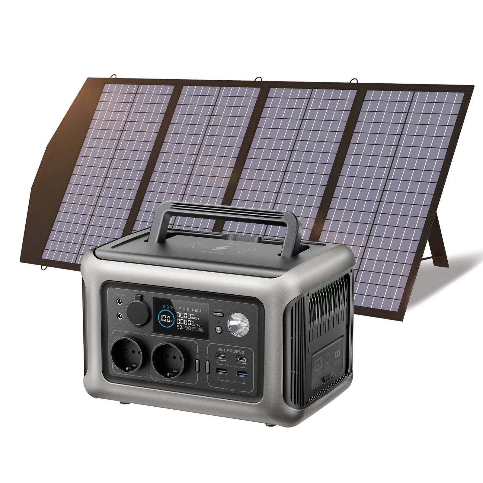 Estação de Energia ALLPOWERS R600 600W / 299Wh LiFePO4 + Painel Solar Opcional - IKERO.ENERGY