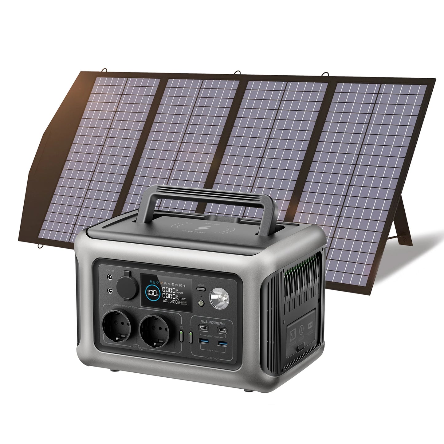 Estação de Energia ALLPOWERS R600 600W / 299Wh + Painel Solar - Garantia 5 Anos - IKERO.ENERGY