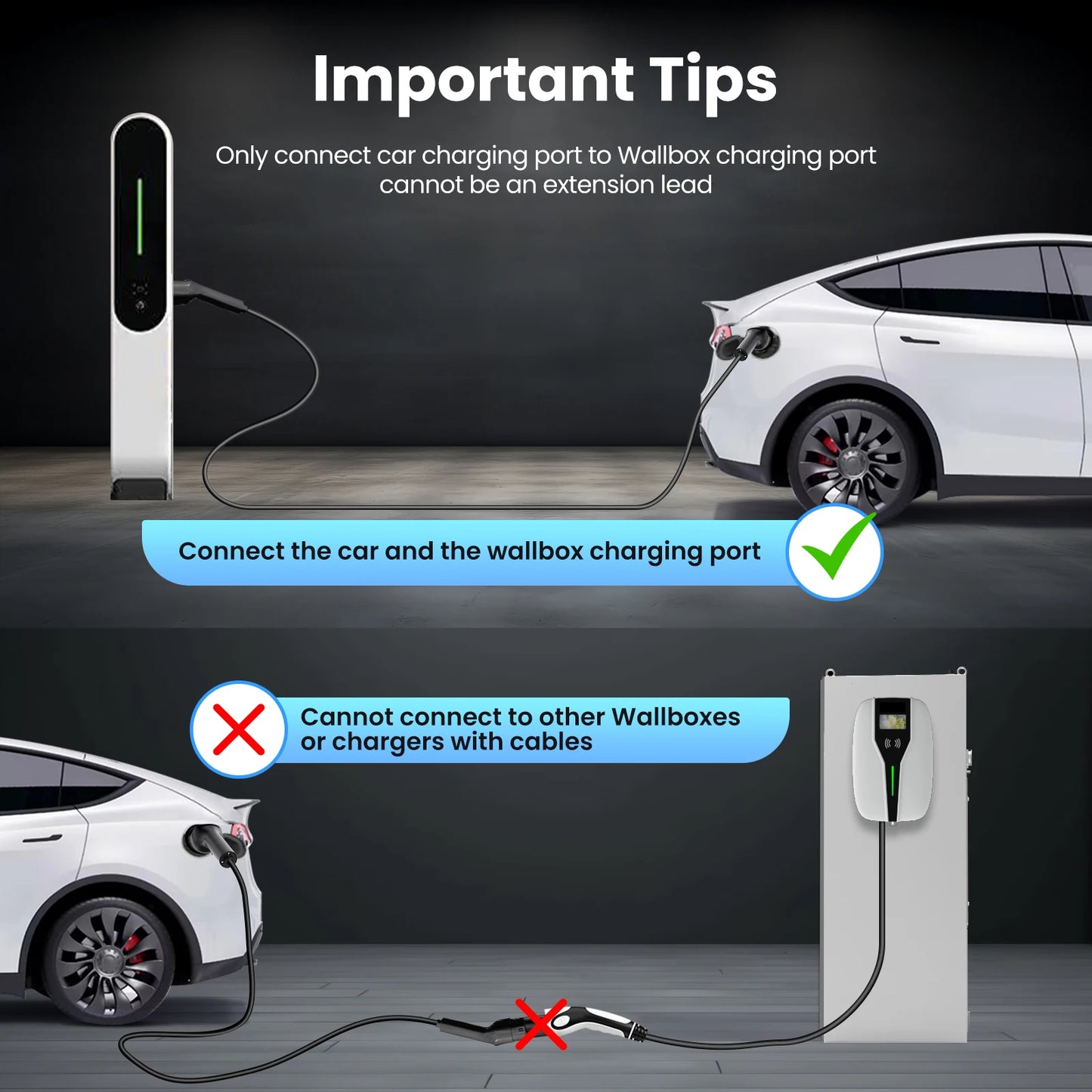 Cabo de Carregamento EV GONEO Tipo 2 / CCS2 | 7kW / 11kW / 22kW | IP54 | Cabo 5m / 7m / 10m | Trifásico