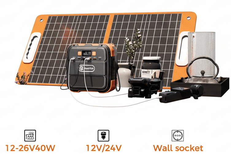 Estação de Energia FlashFish A101 120W / 97Wh + Painel Solar 60W - Kit Completo - IKERO.ENERGY