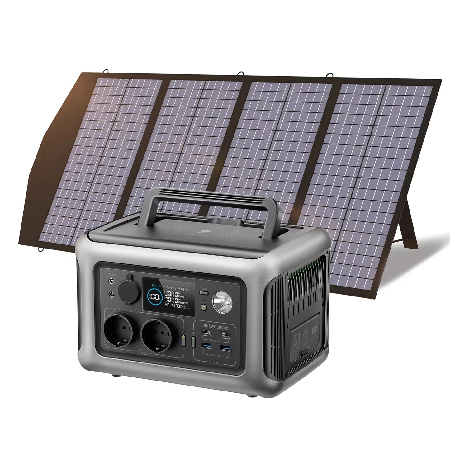 Estação de Energia ALLPOWERS R600 600W / 299Wh UPS + Painel Solar Opcional - IKERO.ENERGY