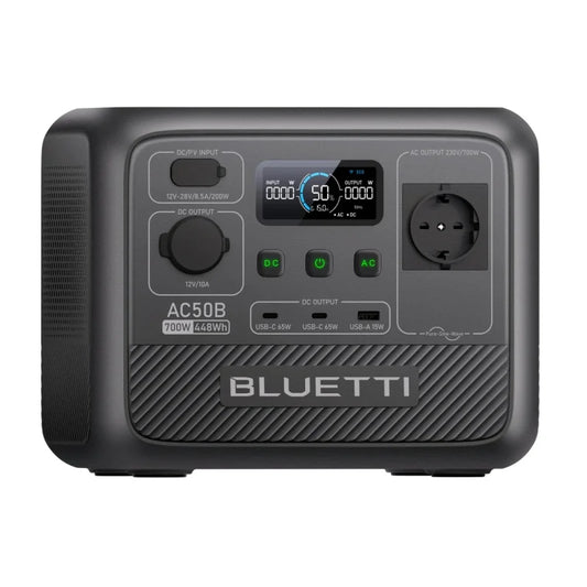 Estação de Energia Portátil BLUETTI AC50B 700W / 448Wh LiFePO4 - Garantia 5 Anos - IKERO.ENERGY