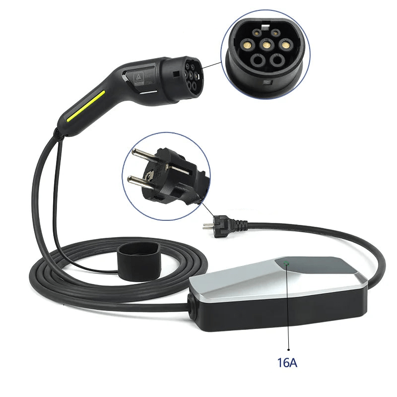 Carregador EV Portátil 3.5kW 16A - Cabo 10 Metros Incluído - IKERO.ENERGY