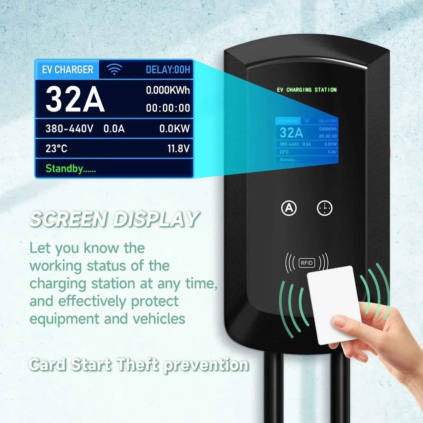 Wallbox AFEEV 7.6kW 32A / 11kW 16A / 22kW 32A | Type 2 | Wi-Fi + APP | IP66