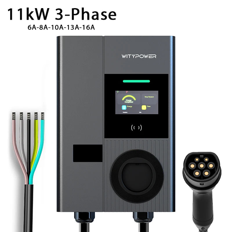 Wallbox WityPower 7 / 11 / 22kW Type 2 | Wi-Fi + APP | IP66 | Corrente Ajustável | TUV/CE