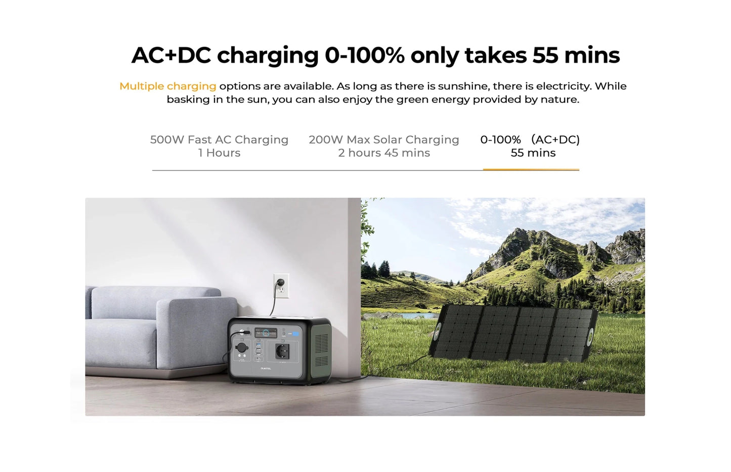 Estação de Energia OUKITEL P800E 800W / 512Wh LiFePO4 - Portátil e Versátil - IKERO.ENERGY