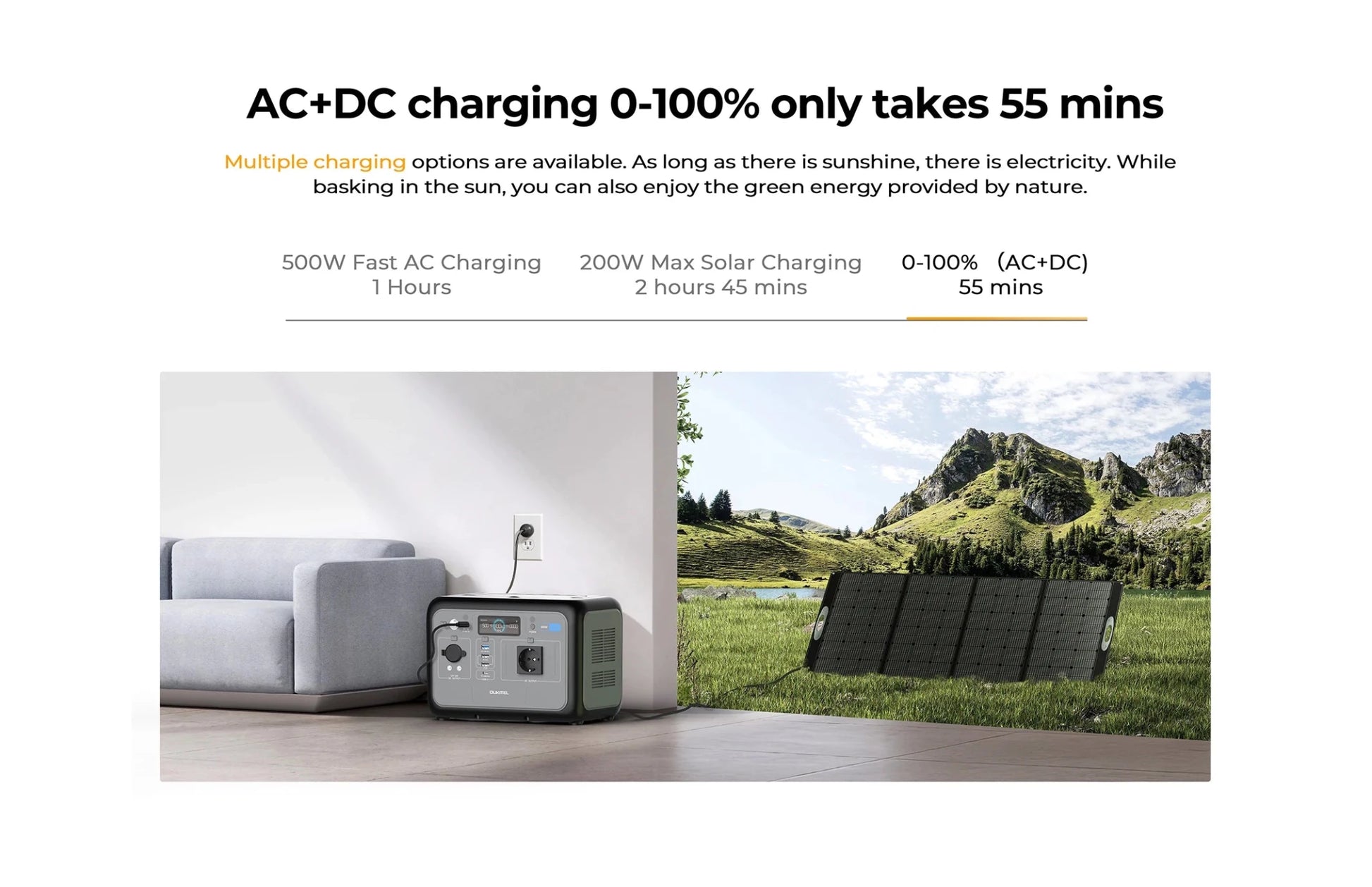 Estação de Energia OUKITEL P800E 800W / 512Wh LiFePO4 - Portátil e Versátil - IKERO.ENERGY