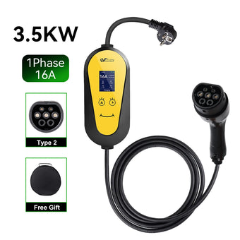 Carregador EV Portátil IPENGEN 3.5kW 16A Tipo 2 | APP | Plugue Schuko | Cabo 3.5m | Monofásico