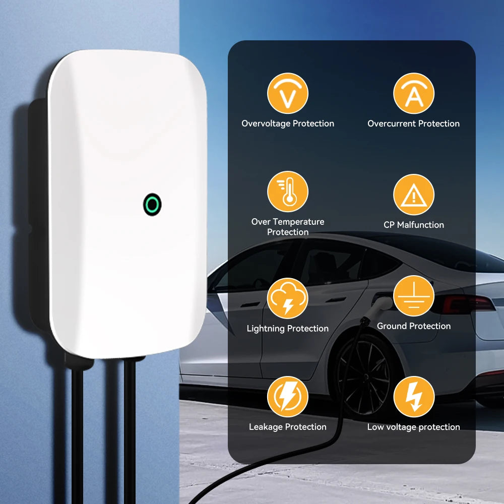 Wallbox JDMEX 7kW 32A Type 2 | IP55 | Cabo 5m | Plug and Play | Monofásico