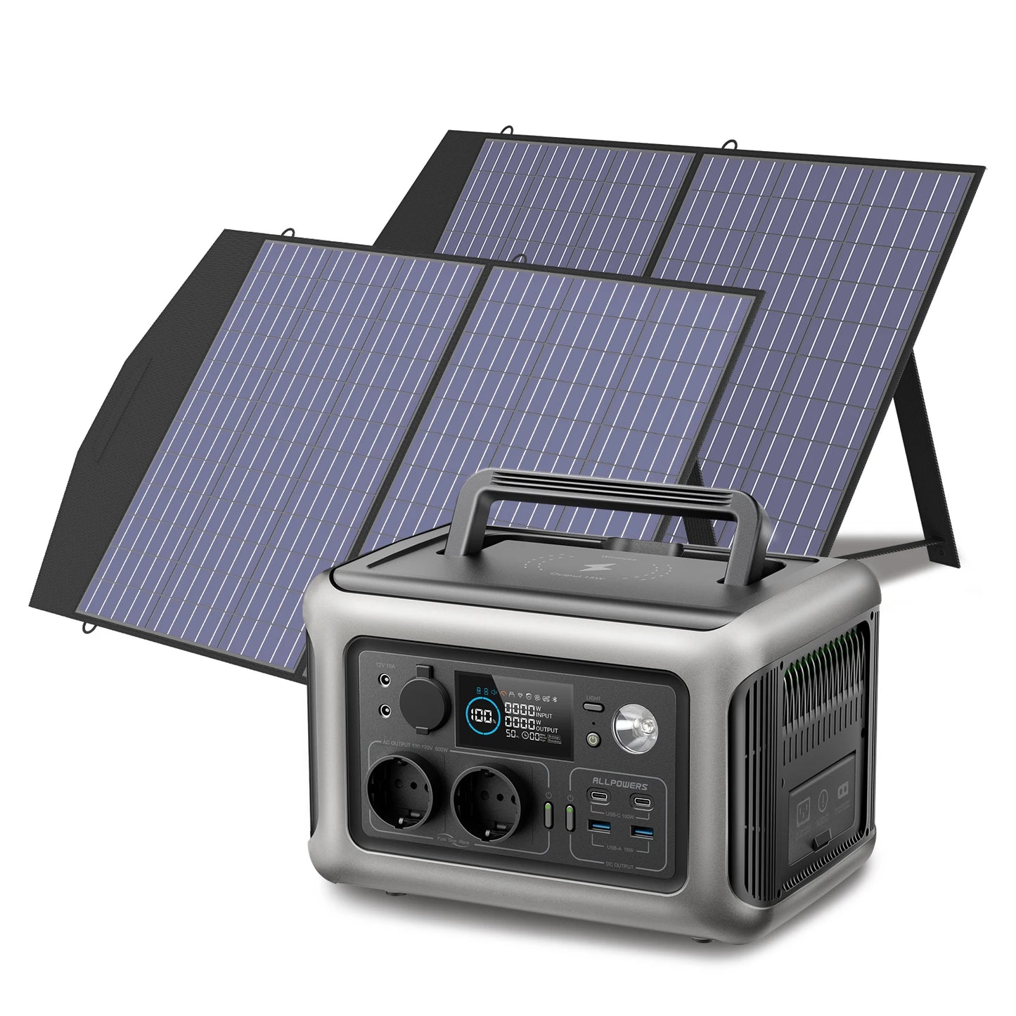 Estação de Energia ALLPOWERS R600 600W / 299Wh LiFePO4 + Painel Solar Opcional - IKERO.ENERGY
