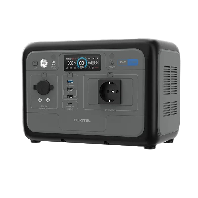 Estação de Energia OUKITEL P800E 800W / 512Wh LiFePO4 - Portátil e Versátil - IKERO.ENERGY