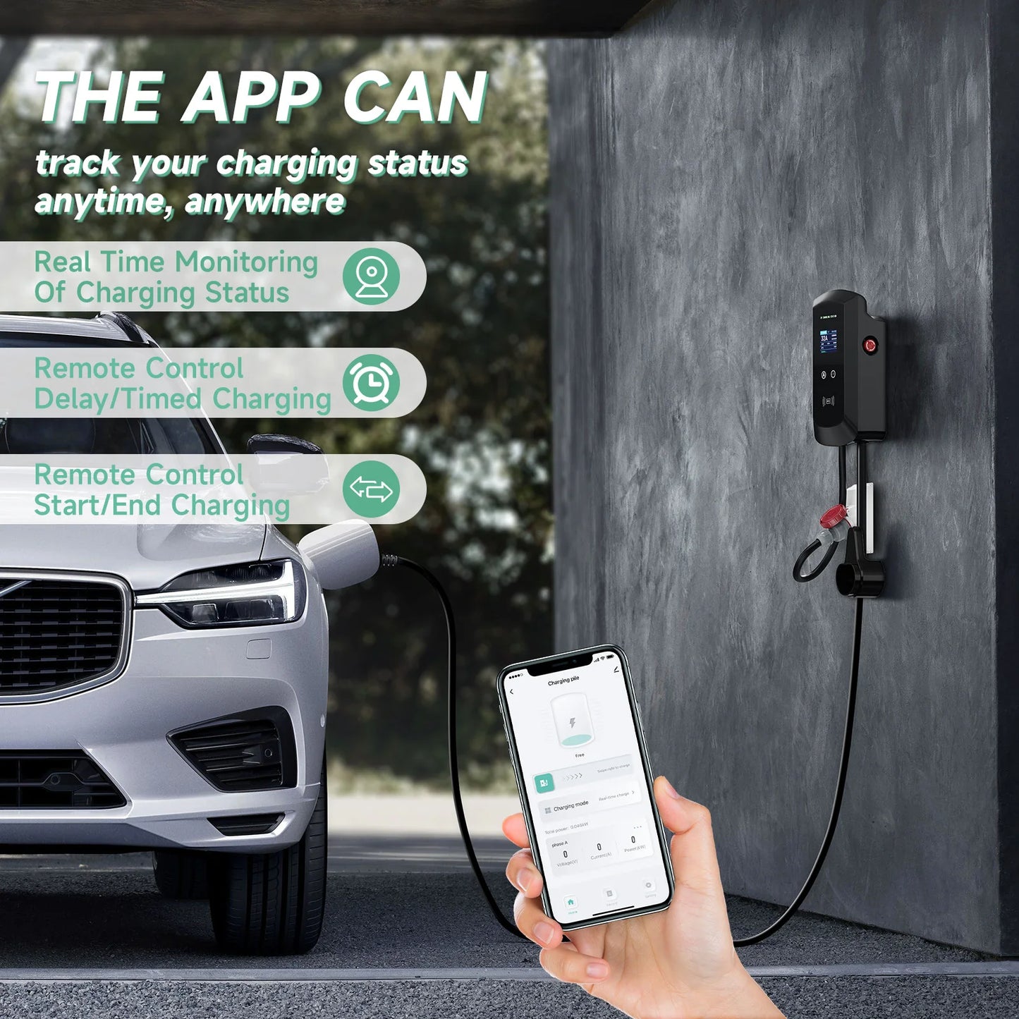 Wallbox JNTAFEV 7.6kW 32A / 11kW 16A / 22kW 32A | Type 2 | APP | 1 e 3 Fases