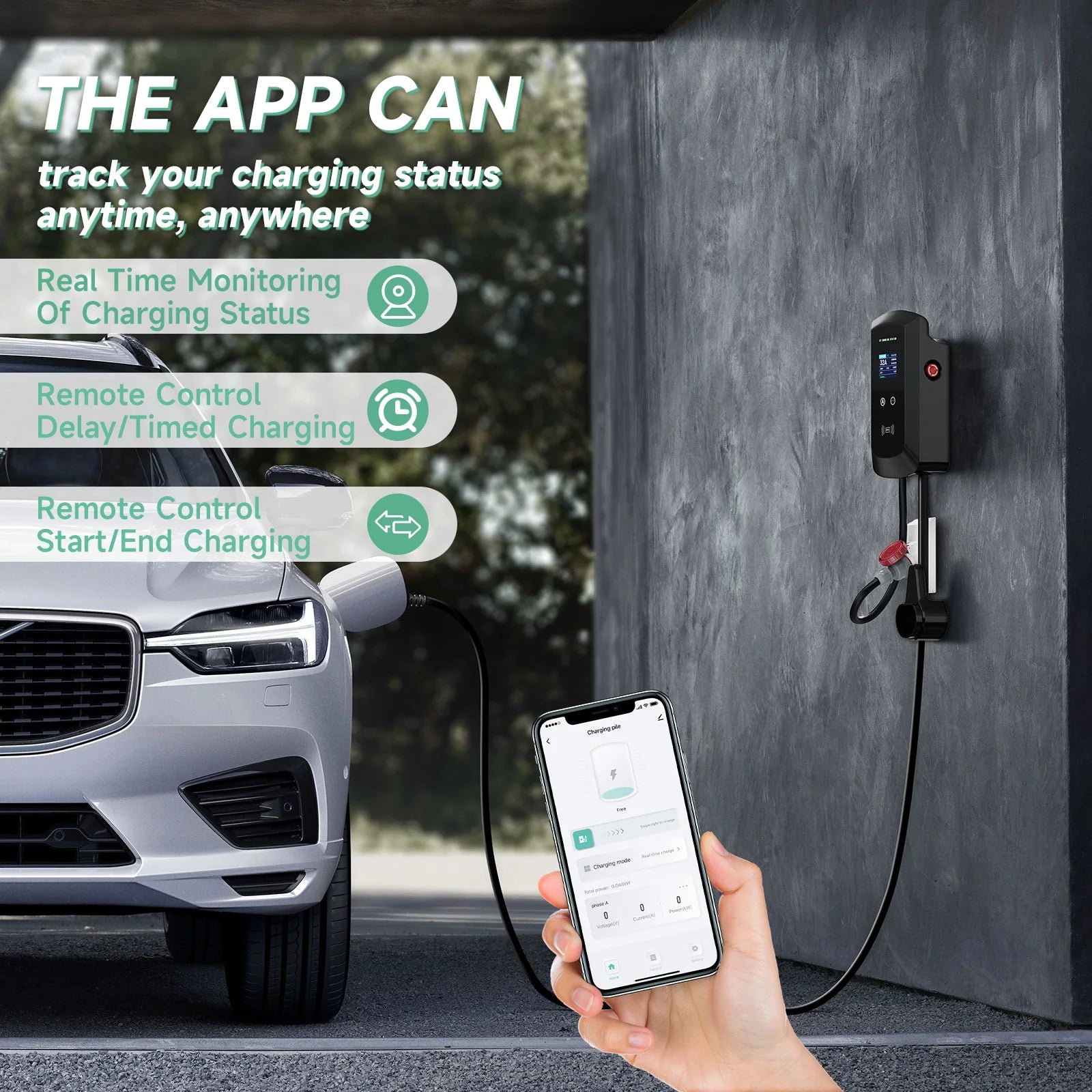 Wallbox JNTAFEV 7.6kW 32A / 11kW 16A / 22kW 32A | Type 2 | APP | 1 e 3 Fases
