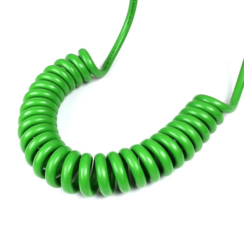 Cabo Espiral Wallbox Tipo 2 | 11kW 16A / 22kW 32A | Trifásico | IP54 | 5m | Verde