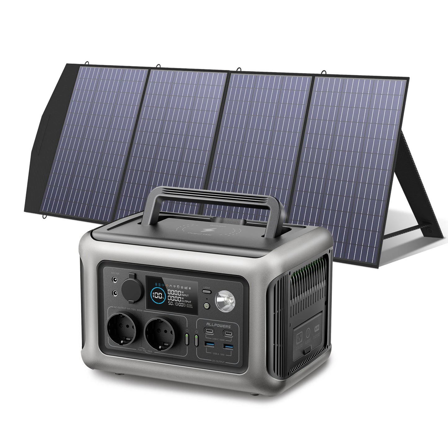 Estação de Energia ALLPOWERS R600 600W / 299Wh + Painel Solar - Garantia 5 Anos - IKERO.ENERGY