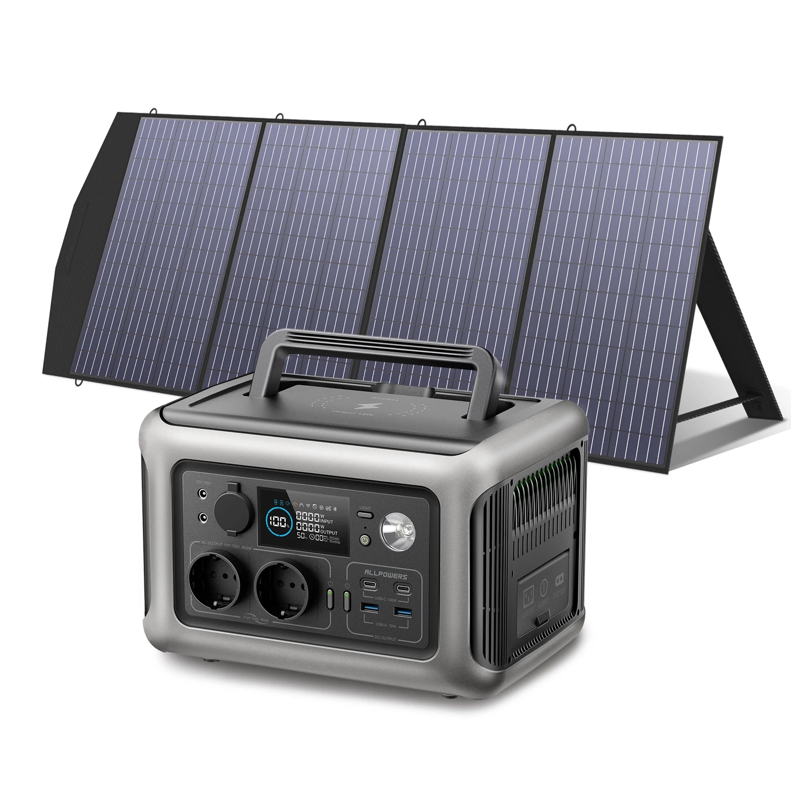 Estação de Energia ALLPOWERS R600 600W / 299Wh + Painel Solar - Garantia 5 Anos - IKERO.ENERGY