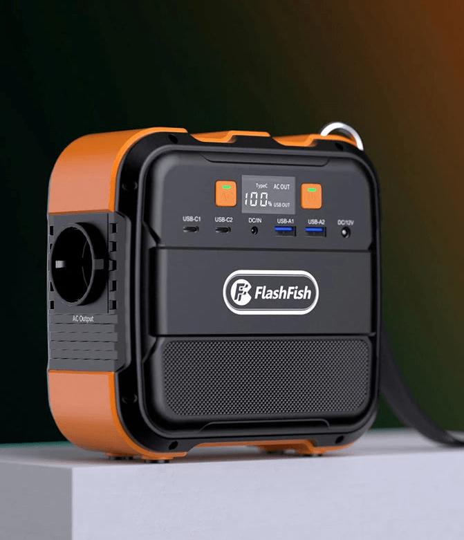 Estação de Energia FlashFish A101 120W / 97Wh + Painel Solar 60W - Kit Completo - IKERO.ENERGY