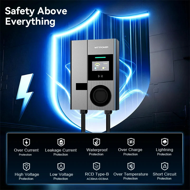 Wallbox WityPower 7 / 11 / 22kW Type 2 | Wi-Fi + APP | IP66 | Corrente Ajustável | TUV/CE