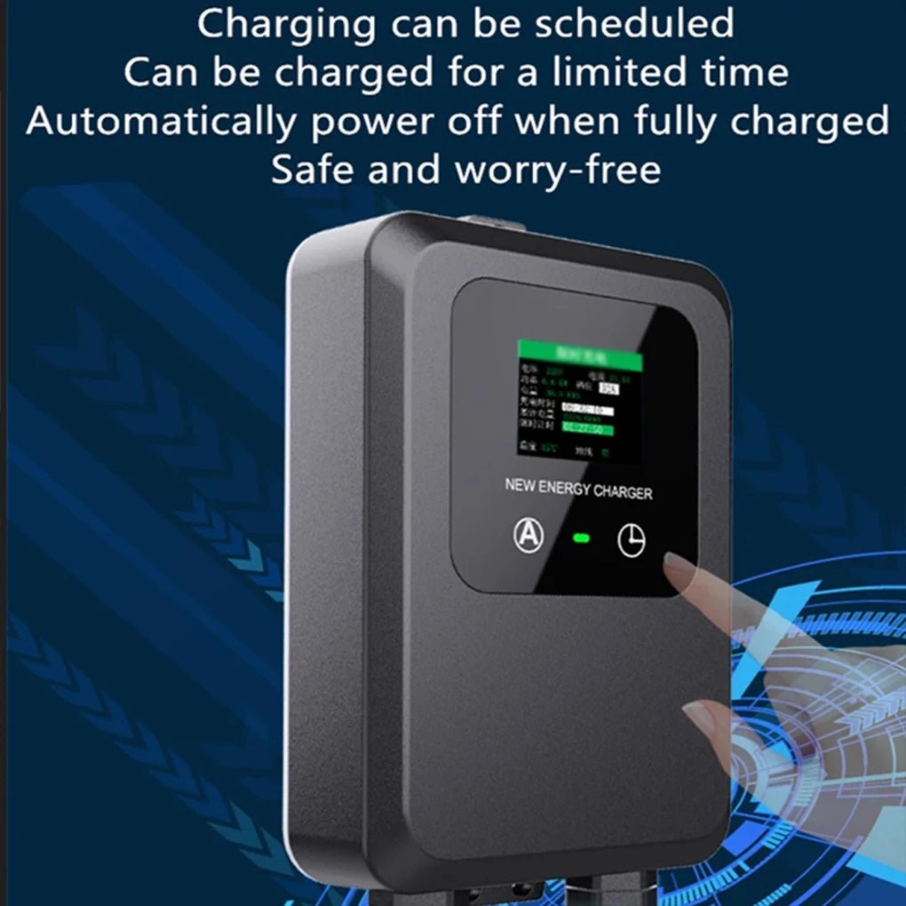 Wallbox Monofásico 7kW 32A Type 2 - Carregador EV Compacto com Ecrã LCD - IKERO.ENERGY