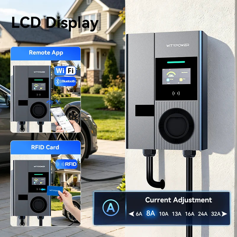 Wallbox WityPower 7 / 11 / 22kW Type 2 | Wi-Fi + APP | IP66 | Corrente Ajustável | TUV/CE