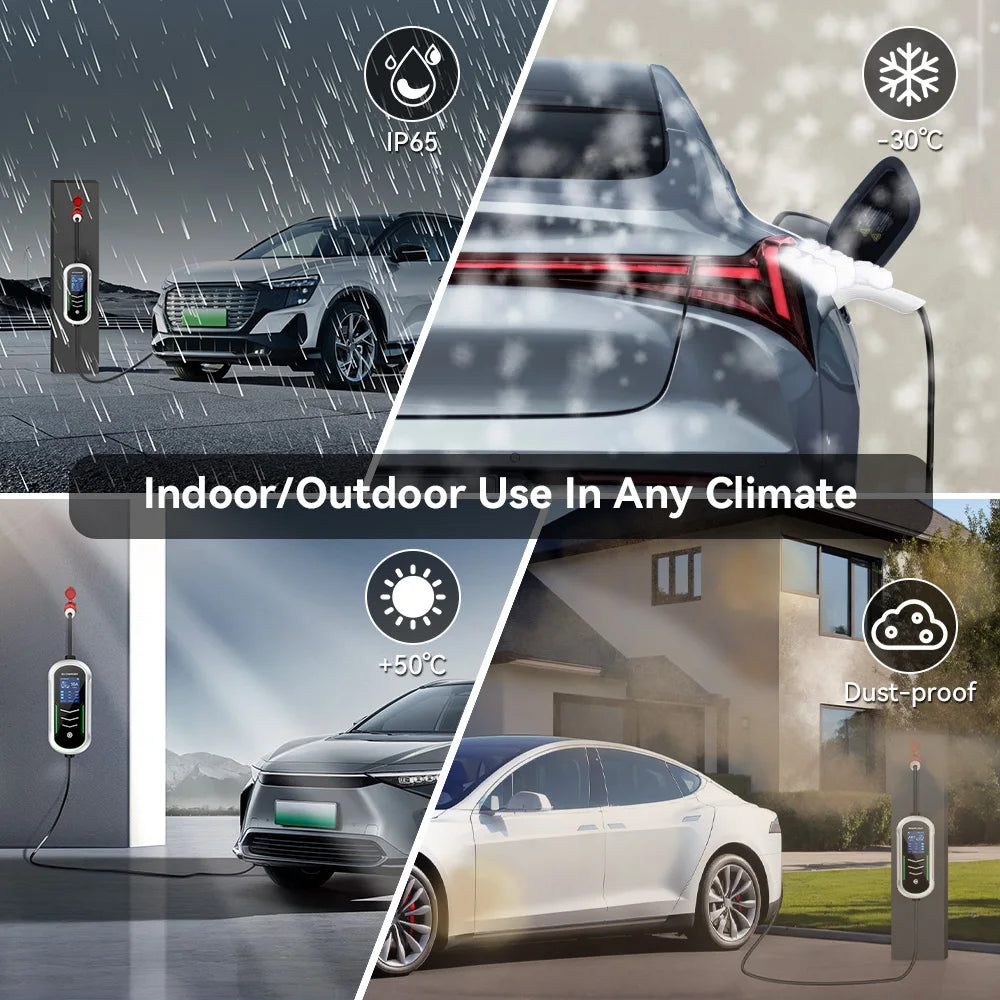 Carregador EV Portátil 11kW | Tipo 2 | Trifásico 16A | IP65 | Cabo 5m