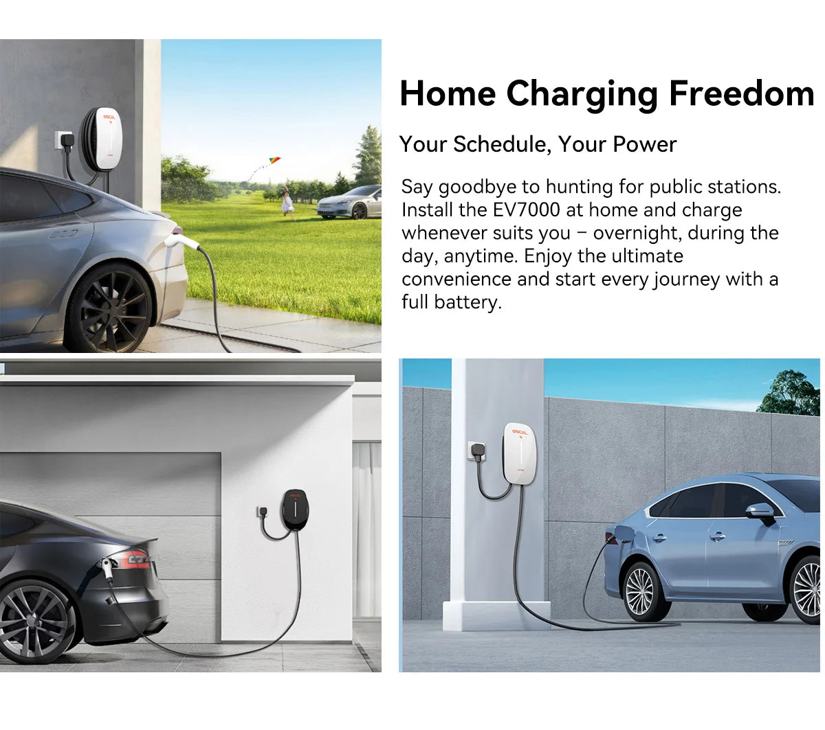 Wallbox EV7000 7kW 32A Type 2 | RFID + APP | Nível 2 | Instalação em Parede