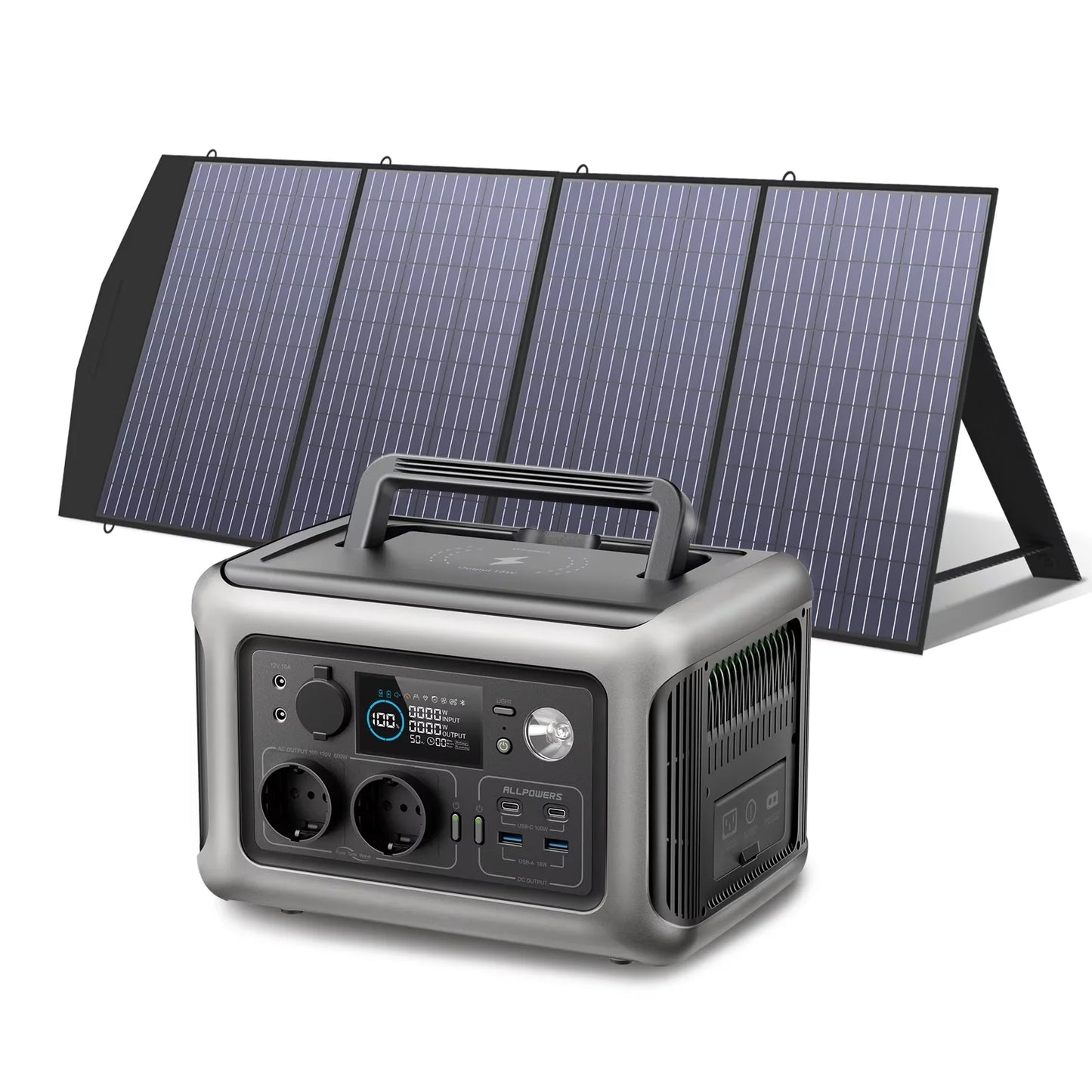 Estação de Energia ALLPOWERS R600 600W / 299Wh UPS + Painel Solar Opcional - IKERO.ENERGY