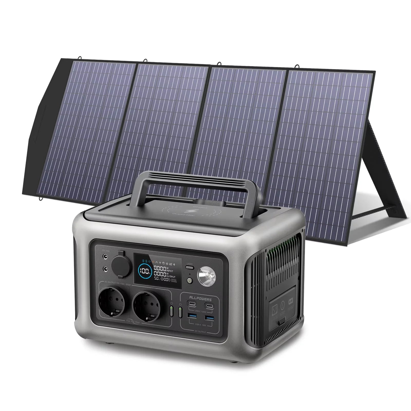 Estação de Energia ALLPOWERS R600 600W / 299Wh UPS + Painel Solar Opcional - IKERO.ENERGY