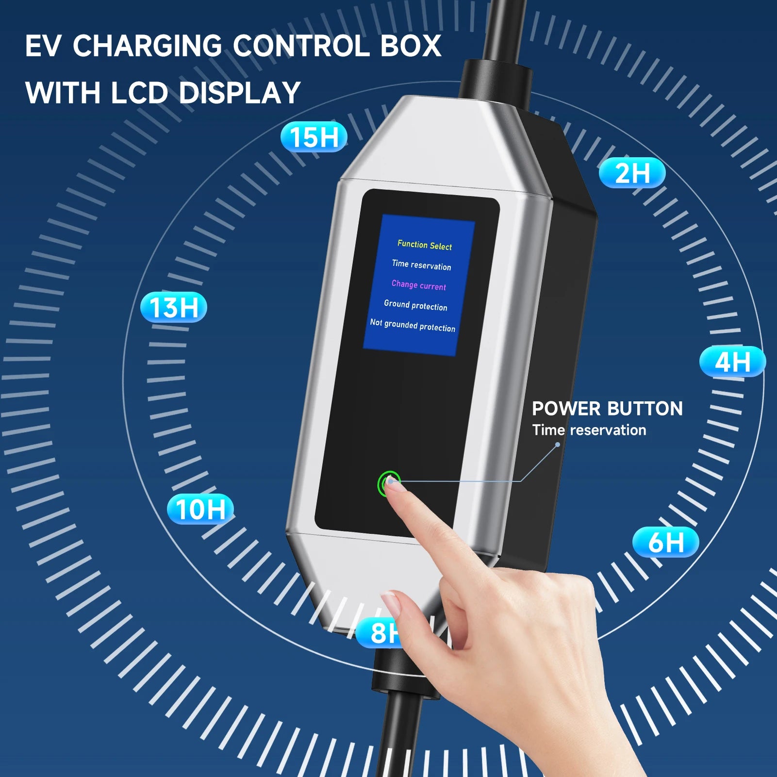 Carregador EV Portátil AFEEV 22kW 32A Trifásico Tipo 2 | Wi-Fi + Bluetooth + APP | IP66 | Cabo 5m | CEE