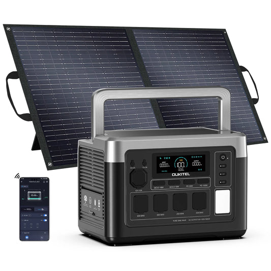 Estação de Energia OUKITEL P1000 Plus 1800W / 1024Wh + Painel Solar 200W - IKERO.ENERGY